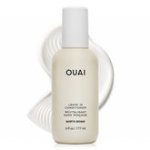 OUAI bottle front packaging showing sleek design and product name, communicates easy styling