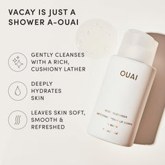 OUAI etiqueta del producto St. Barts con ingredientes clave y aspecto premium