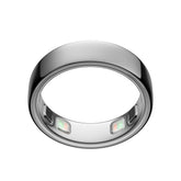 OURA silver ring front view showing sleek design and comfortable wear