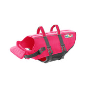 Outward Hound front view showing bright pink life jacket and buoyant design for safety