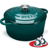 Overmont olla en frente verde botella, aspecto elegante para servir