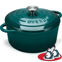 Overmont olla en frente verde botella, aspecto elegante para servir