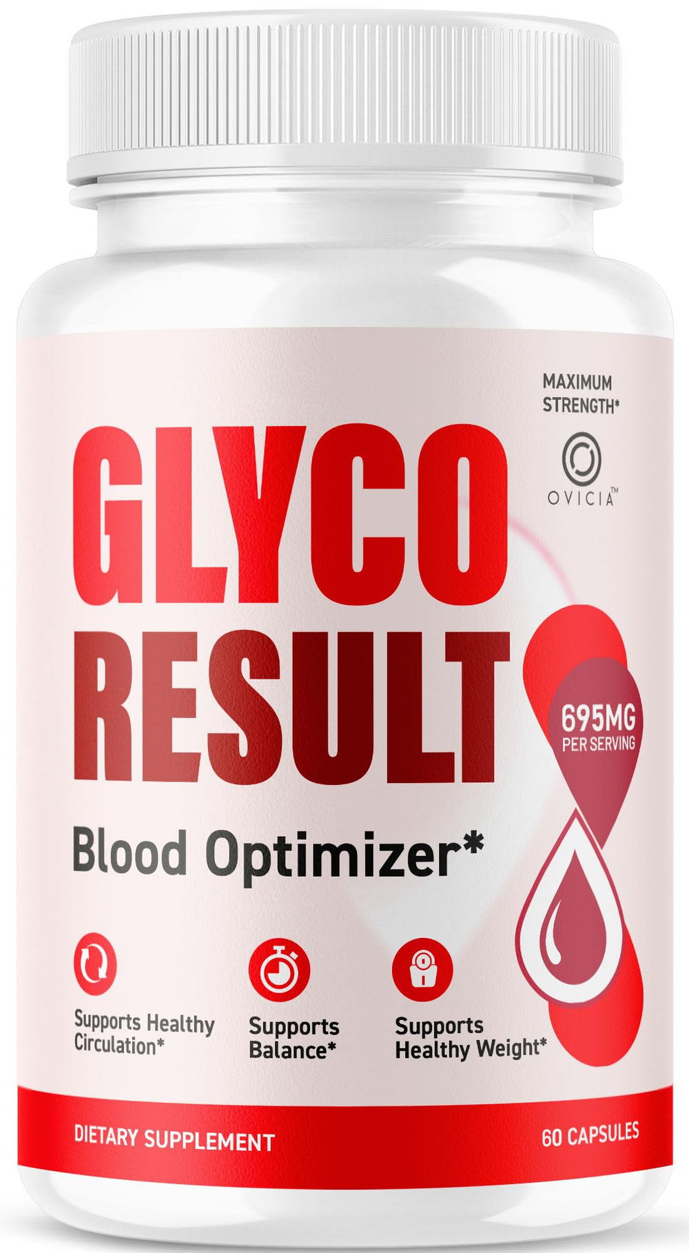 OVICIA Glyco Result frasco frontal que muestra formato y suministro