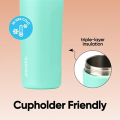 Owala FreeSip locking lid and carry loop demonstrating secure, leakproof carry benefit