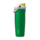 Owala FreeSip Sway front view showing label and capacity, highlights portability
