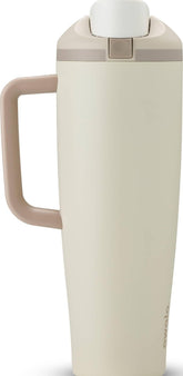 Owala front view tan tumbler showing full 40oz capacity and finish