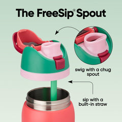 Owala FreeSip detalle de la boquilla FreeSip y sorbete, higiene y versatilidad