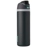 Owala FreeSip front view showing Foggy Tide finish and capacity benefit