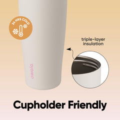 Owala FreeSip sturdy side handle held by hand showing comfortable carrying benefit