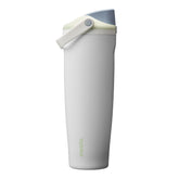 Owala FreeSip Sway front view showing bottle shape and lid, clear portability benefit