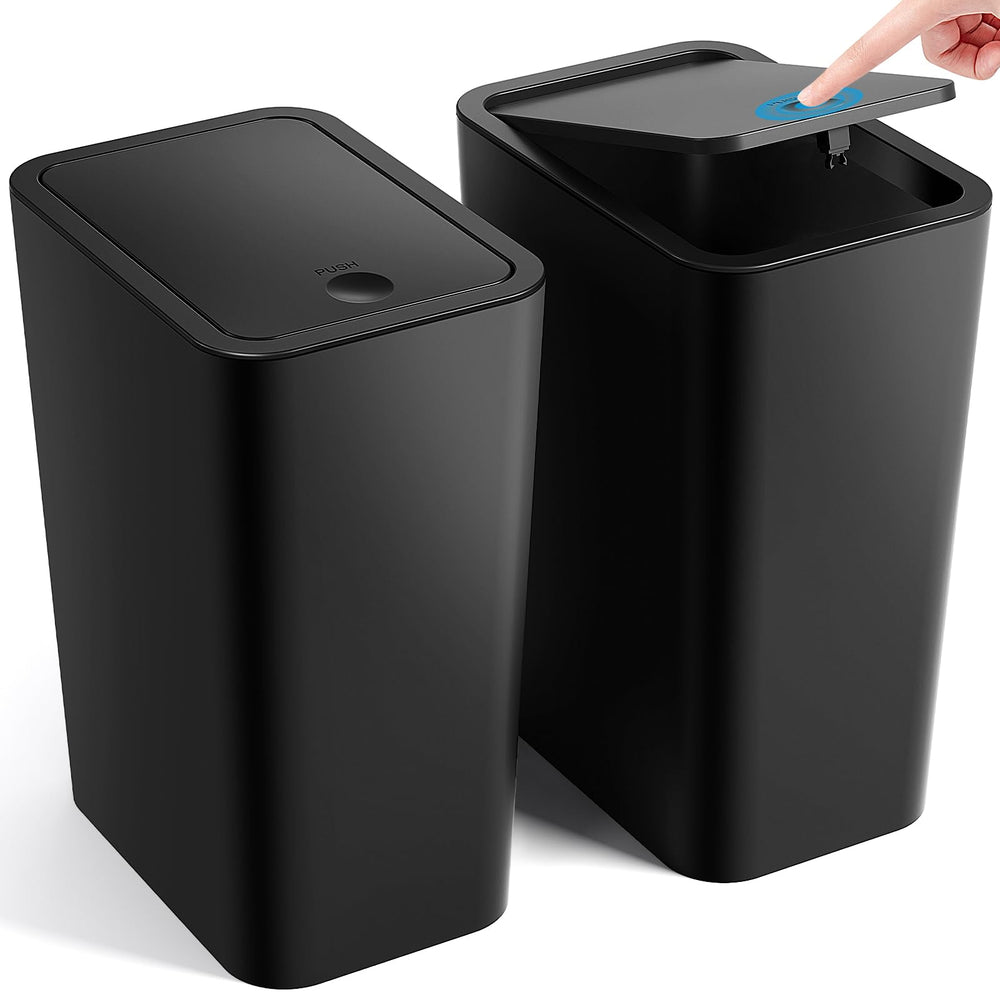 Owaylon cubo de basura frontal mostrando diseño compacto y tapa cerrada
