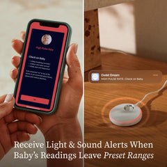Owlet app screenshot showing live readings and trends for faster routine decisions