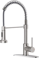 OWOFAN front view of brushed nickel faucet showing modern profile and easy use