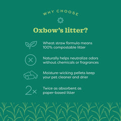 Oxbow Eco Straw close-up of pellets illustrating absorbent texture benefits