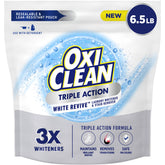OxiClean empaque frontal mostrando 6.5 lb y beneficios para ropa