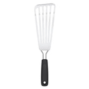 OXO espátula frontal mostrando diseño y tamaño, maniobra segura