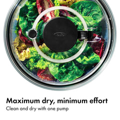 OXO basket detail displaying sturdy perforations for fast water drainage