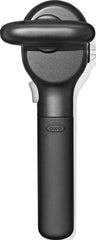 OXO front view of can opener showing soft-grip handles and smooth-edge benefit