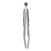 OXO pinzas 12in frente mostrando acero cepillado y firmeza