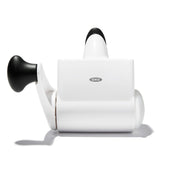 OXO rallador rotatorio vista frontal recoge y conserva queso