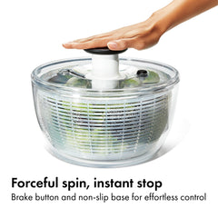 OXO Good Grips bowl with non-slip base providing stable countertop spinning