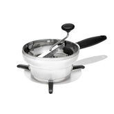 OXO stainless steel bowl front view showing durable surface and heat resistance