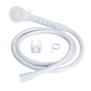 OYMOV cabezal frontal blanco mostrando diseño y ahorro de agua
