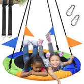 PACEARTH columpio saucer 40" vista frontal mostrando el asiento amplio y seguro