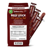 Paleovalley empaque frontal mostrando beef sticks y conveniencia