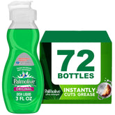 Palmolive front packaging showing case of 72 bottles and quantity benefit
