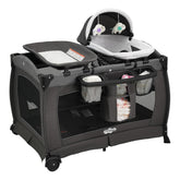 Pamo babe front view of the full playard showing secure structure and safe sleep area