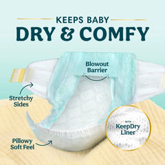 Pampers absorbent core detail demonstrating high-capacity wetness protection
