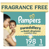 Pampers Swaddlers front packaging showing count and size for easy identification