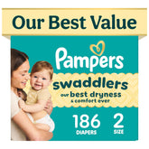 Pampers Swaddlers front packaging showing fragrance-free benefit