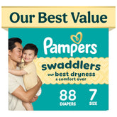 Pampers pack front showing size 7 and 88 count for easier shopping