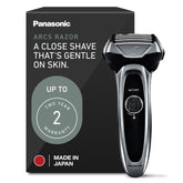 Panasonic Arc5 front view showing sleek silver design and ergonomic grip for comfort