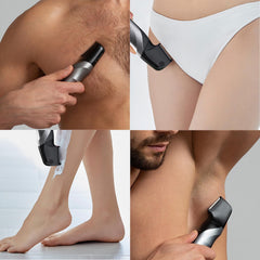 Panasonic comb attachments laid out for even trimming and adjustable hair length control