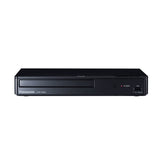 Panasonic DMP-BD84P front view showing disc slot and sleek black finish for clean setup