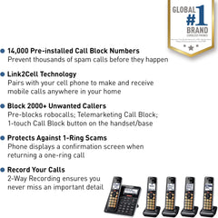 Panasonic handset close-up display showing caller ID for quick caller recognition