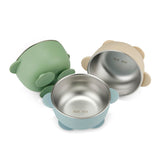 PandaEar cuenco frontal del pack mostrando colores azul verde beige y beneficio antideslizante