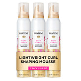 Pantene mousse frontal paquete de tres, control de frizz y definición