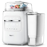 Papablic front view with lid open showing clean storage benefit