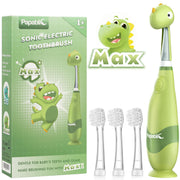 Papablic Max frontal con tapita de dinosaurio que entretiene al niño