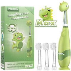 Papablic Max frontal con tapita de dinosaurio que entretiene al niño
