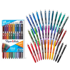 Paper Mate vista frontal del paquete con 36 bolígrafos, opción práctica