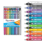 Paper Mate packaging frontal mostrando los 30 bolígrafos con variedad de colores