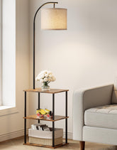PARTPHONER front view of lamp-table showing sleek profile and space saving
