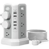 PASSUS front view tower showing all outlets and vertical design for decluttered space