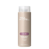 Paul Mitchell botella frontal Extra-Body muestra diseño y beneficio de volumen