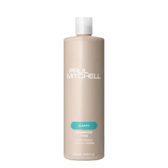 Paul Mitchell botella frontal mostrando diseño y limpieza profunda